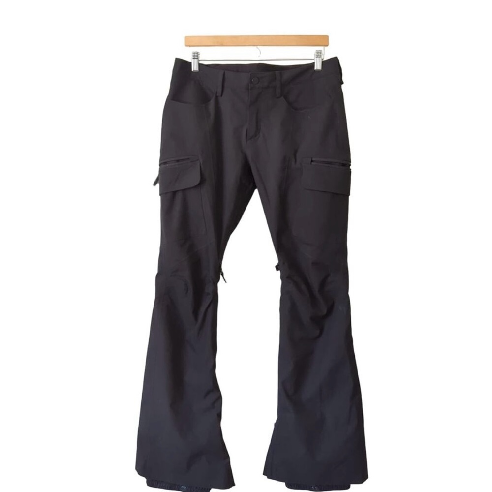 Burton Womens Snowboard Pants Size Medium Dry Ride Black Flare Bell Bottom Snow